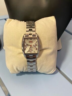 Anne Klein AK Women’s Watch Silver Tone Stainless Steel Rectangular Quartz Multi